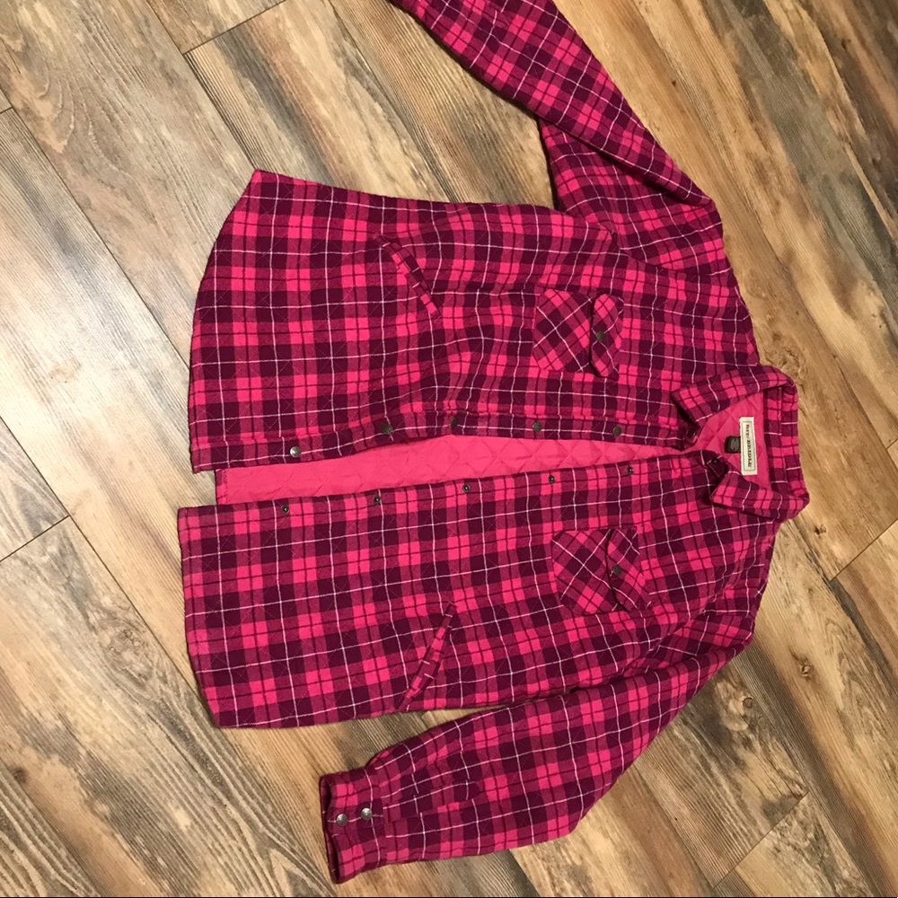 Pink flannel coat